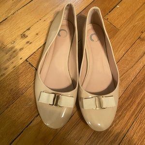 THREE PAIRS of Beige/pink/brown flats